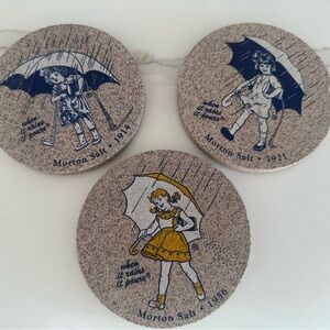 Vintage Morton Salt Coasters Collectors Item - Set of 3